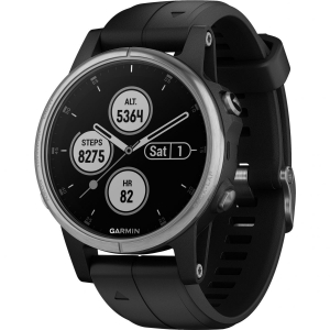 �����-���� Garmin Fenix 5S Plus Glass Silverw BlackBnd
